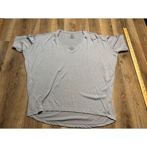 Costco Shirt Womens Size Large Grey Dolman Tee Short Sleeve Modal Blend